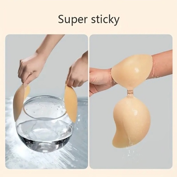 Pair of Invisible Strapless Bras , Self-Adhesive Backless Reusable Push-up Bras - Picture 2 of 10